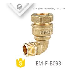 EM-F-B093 Brass male thread elbow pipe fitting with quick connector